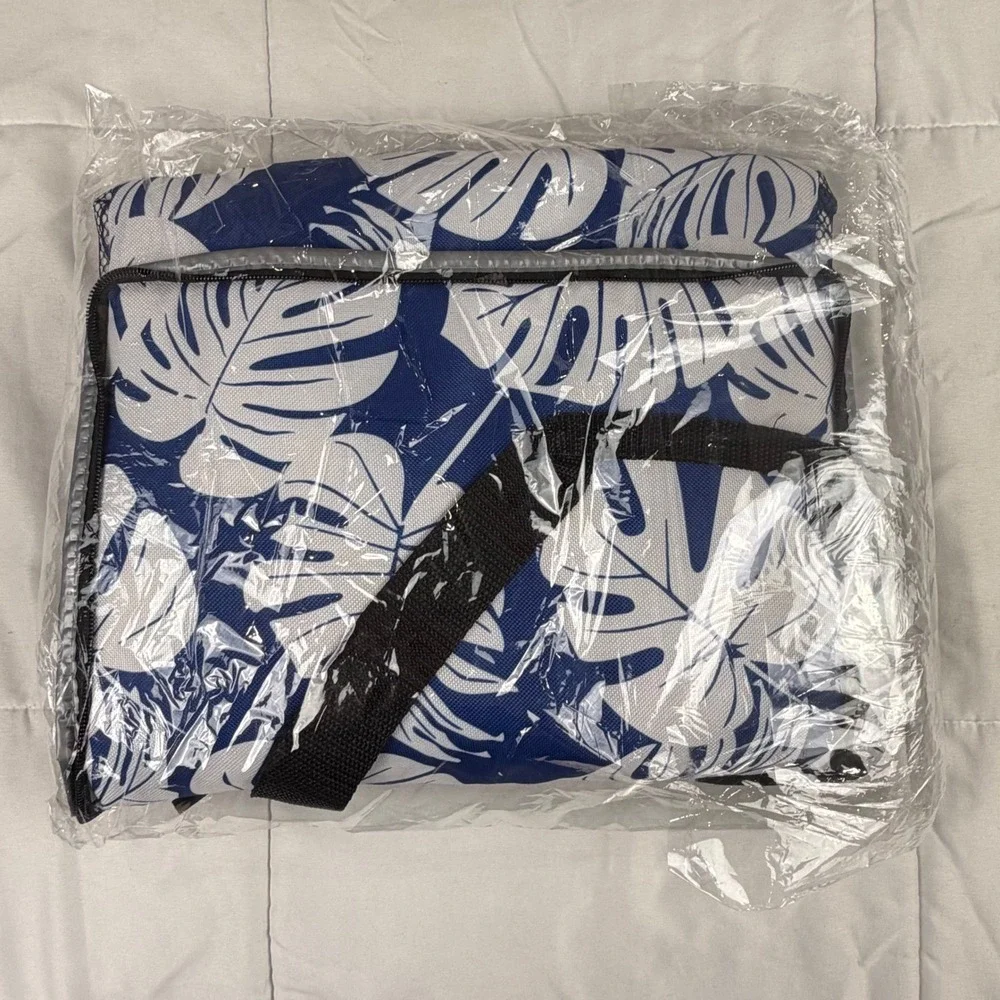 Speaqua Cooler Bag OS Blue Tropical‎ Monstera Leaf Print Insulated NEW